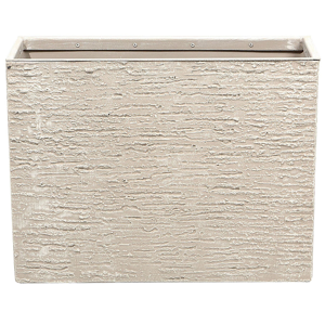 Beliani Plant Pot Beige Stone 45 x 60 x 25 cm Indoor Outdoor Rectangular Planter Material:Stone Powder Size:25x45x60