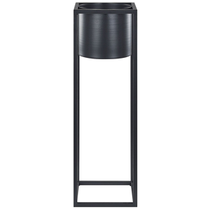 Beliani Plant Stand Black Iron 15 x 15 x 50 cm Indoor Outdoor Metal Flower Pot UV Resistant Modern Industrial Standing Planter Material:Iron Size:15x50x15