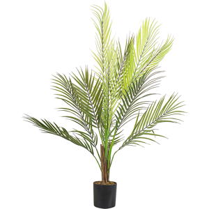 Beliani Artificial Potted Plant Green and Black Synthetic Material 83 cm Fake Areca Palm Decorative Indoor Accessory Material:Synthetic Material Size:10x83x10