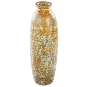 Beliani Decorative Vase GMulticolour Terracotta Earthenware Faux Aged Distressed Finish Natural Style For Dried Flowers  Material:Terracotta Size:15x53x15