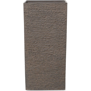 Beliani Tall Plant Pot Brown Stone 40 x 40 x 81 cm Indoor Outdoor Planter Material:Stone Powder Size:40x81x40