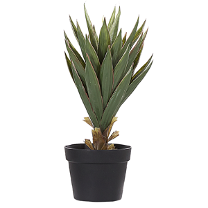 Beliani Artificial Potted Aloe Vera Green and Black Synthetic 52 cm Material Decorative Indoor Accessory Material:Synthetic Material Size:13x52x13