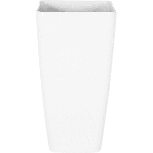 Beliani Tall Plant Pot Planter White Stone Mixture Outdoor Resistances Square 40 x 76 cm All-Weather Material:Stone Powder Size:40x76x40