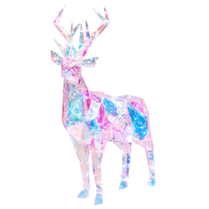 Beliani Outdoor LED Decoration Multicolour Iridescent Lighted Reindeer LED Lights Material:Synthetic Material Size:27x90x80