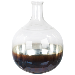 Beliani Flower Vase Iridescent Glass 40 cm Handmade Home Decoration Modern Design Material:Glass Size:34x40x26