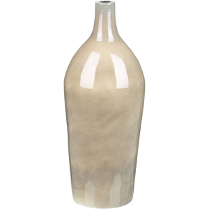 Beliani Decorative Vase Taupe Terracotta Elegant Modern Living Room Bedroom Material:Terracotta Size:15x47x15