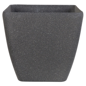 Beliani Plant Pot Planter Solid Dark Grey Stone Mixture Polyresin Square 42 x 42 cm UV Resistant Material:Polyresin Size:42x42x42