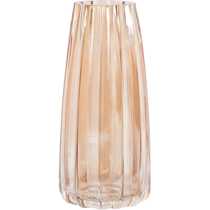 Beliani Flower Vase Orange Glass 22 cm Decorative Tabletop Home Decoration Modern Design Material:Glass Size:10x22x10