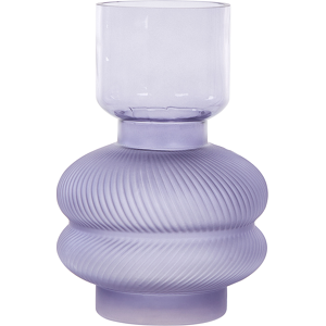 Beliani Flower Vase Purple Glass 24 cm Decorative Tabletop Home Decoration Modern Design Material:Glass Size:14x24x14