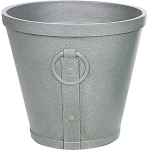 Beliani Plant Pot Grey Fibre Clay 41⌀ 37 cm Outdoor Indoor All Weather Material:Stone Powder Size:41x37x41