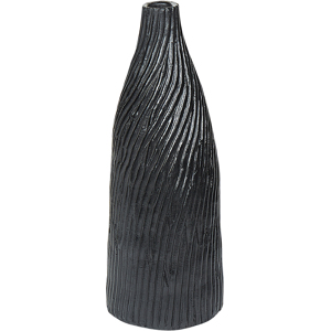 Beliani Decorative Vase Black 50 cm Terracotta  Minimalist Modern Scandinavian Decor Material:Terracotta Size:17x50x17