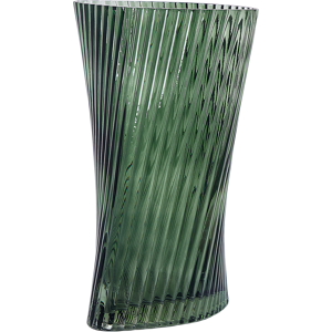 Beliani Flower Vase Green Glass 26 cm Decorative Tabletop Home Decoration Modern Design Material:Glass Size:9x26x17