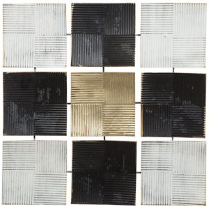 Beliani Wall Decor Geometric Multicolour Metal Squares Modern Minimalist Material:Metal Size:2x50x50