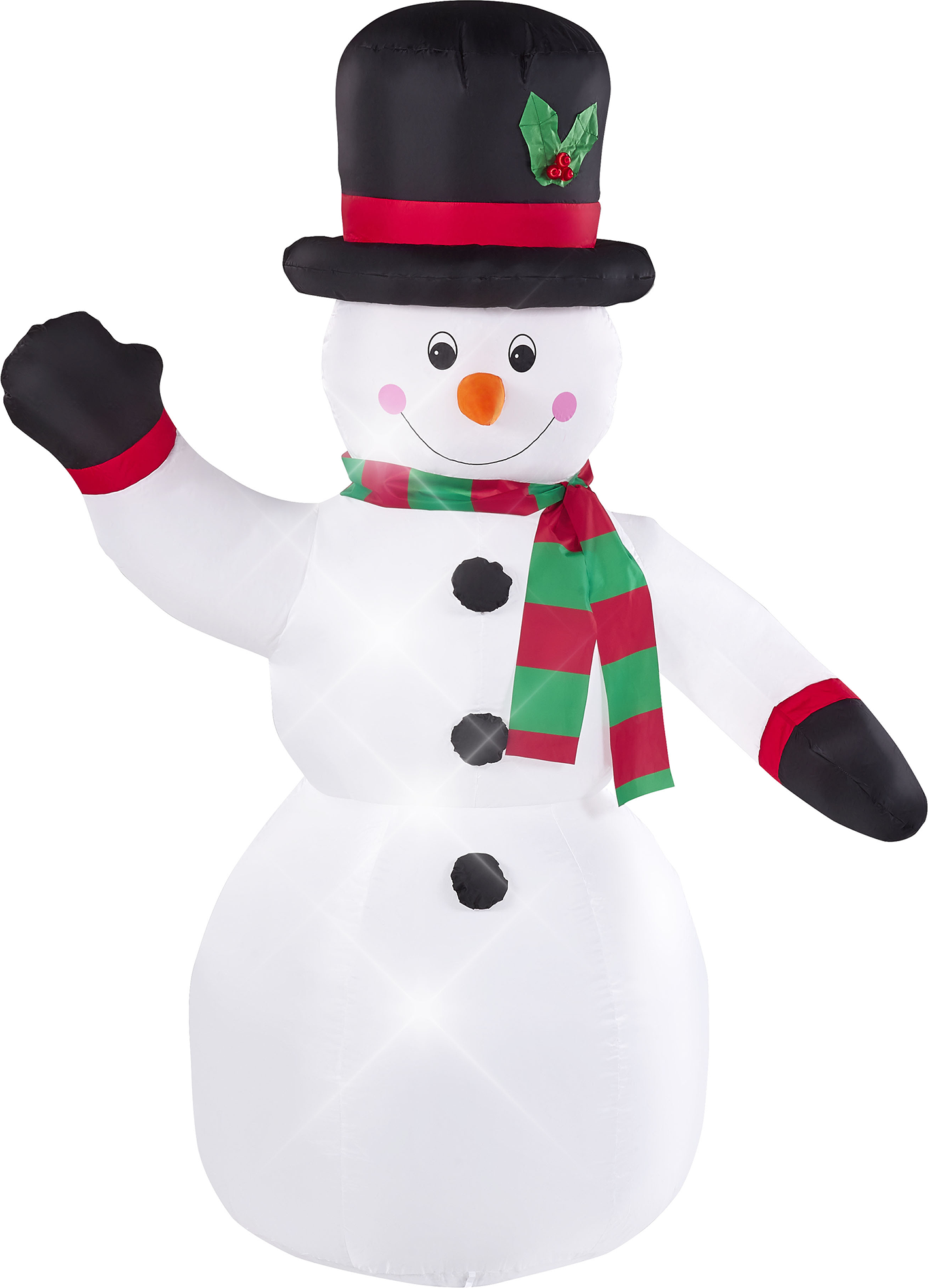 Beliani Outdoor LED Christmas Inflatable White Fabric Snowman Figure Garden Decoration Pre Lit Material:Polyester Size:75x200x155