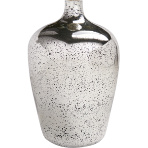 Beliani Flower Vase Silver Glass 40 cm Handmade Home Decoration Antique Vintage Style Material:Glass Size:25x40x25