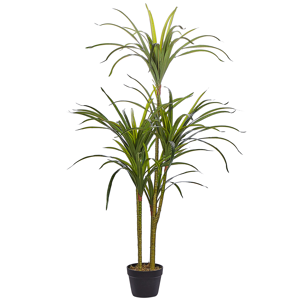 Beliani Artificial Potted Dracaena Green Synthetic Material 147 cm Decorative Indoor Accessory Material:Synthetic Material Size:55x147x55