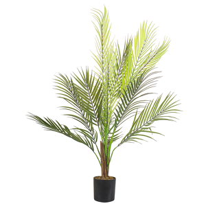 Beliani Artificial Potted Plant Green and Black Synthetic Material 83 cm Fake Areca Palm Decorative Indoor Accessory Material:Synthetic Material Size:10x83x10