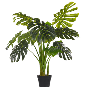 Beliani Artificial Potted Monstera Plant Green and Black Synthetic 113 cm Material Decorative Indoor Accessory Material:Synthetic Material Size:12x113x12