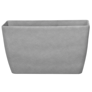 Beliani Plant Pot Grey Stone Flower Planter 74 x 32 x 45 cm Modern Minimalistic Outdoor Indoor Decor Accessories Material:Stone Powder Size:32x45x74