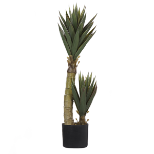 Beliani Artificial Potted Aloe Vera Green and Black Synthetic 90 cm Material Decorative Indoor Accessory Material:Synthetic Material Size:16x90x16