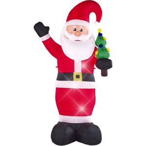 Beliani Outdoor LED Christmas Inflatable Red Fabric Santa Claus Figure Garden Decoration Pre Lit Material:Polyester Size:75x225x120