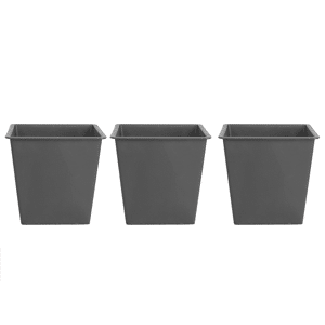 Beliani Set of 3 Self-Watering Plant Flower Pots Automatic Irrigation Indoor Outdoor Square Material:Synthetic Material Size:42x38x42