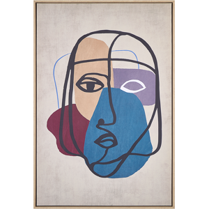 Beliani Canvas Art Print Multicolour 93 x 63 cm Glam Abstract Face Lady MDF Frame Eclectic Modern Material:Polyester Size:5x93x63