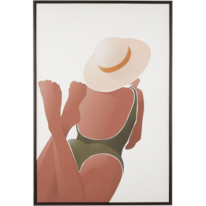 Beliani Framed Canvas Wall Art Brown and White Women Print Female Body 63 x 93 cm Contemporary Design Modern Wall Décor Material:Polyester Size:5x93x63