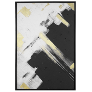 Beliani Canvas Art Print Black and White 93 x 63 cm Abstract Polyester and MDF Modern Material:Polyester Size:5x93x63