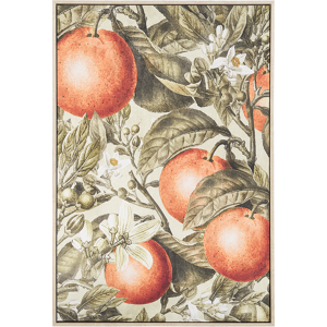 Beliani Framed Canvas Wall Art Green and Orange 63 x 93 cm Oranges Fruit Motif Wall Décor for Living Room Bedroom Material:Polyester Size:5x93x63