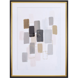 Beliani Framed Wall Art Multicolour Print on Paper 60 x 80 cm Passe-Partout Frame Abstract Pattern Material:Paper Size:5x80x60