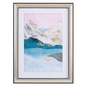 Beliani Framed Wall Art Multicolour Print on Paper 60 x 80 cm Passe-Partout Frame Mountains Theme Material:Paper Size:5x80x60