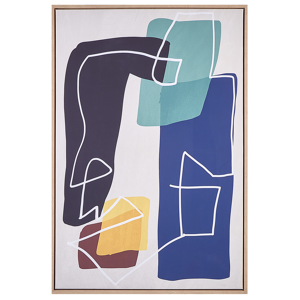 Beliani Canvas Art Print Multicolour 93 x 63 cm Glam Abstract Shapes Geometric MDF Frame Eclectic Modern Material:Polyester Size:5x93x63