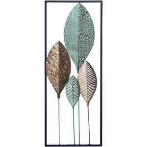 Beliani Wall Decor Leaf Multicolour Metal Wall Art Modern Style Material:Metal Size:2x75x29