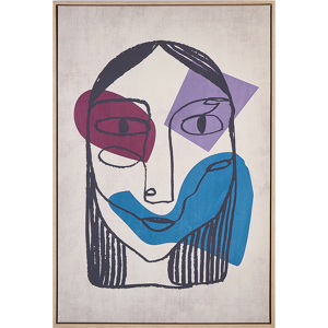 Beliani Canvas Art Print Multicolour 93 x 63 cm Glam Abstract Face Lady MDF Frame Eclectic Modern Material:Polyester Size:5x93x63