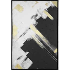 Beliani Canvas Art Print Black and White 93 x 63 cm Abstract Polyester and MDF Modern Material:Polyester Size:5x93x63