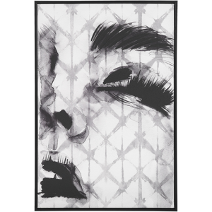 Beliani Framed Wall Art Grey Canvas 63 x 93 cm Print Woman Face Portrait Motif Modern Wall Decor Material:Polyester Size:5x93x63