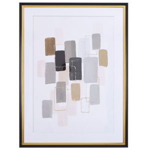 Beliani Framed Wall Art Multicolour Print on Paper 60 x 80 cm Passe-Partout Frame Abstract Pattern Material:Paper Size:5x80x60