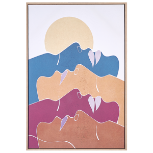 Beliani Canvas Art Print Multicolour 93 x 63 cm Abstract Shapes Geometric MDF Frame Eclectic Modern Living Room Hallway Material:Polyester Size:5x93x63