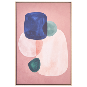 Beliani Canvas Art Print Multicolour 93 x 63 cm Glam Abstract Shapes Geometric MDF Frame Eclectic Modern Material:Polyester Size:5x93x63