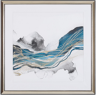 Beliani Framed Wall Art Blue and Grey Print on Paper 60 x 60 cm Passe-partout Frame Abstract Theme Material:Paper Size:4x60x60