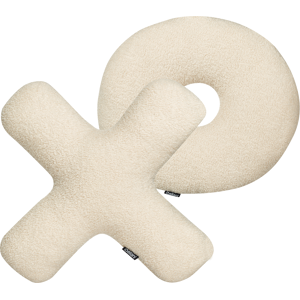 Beliani Set of 2 Letter Cushions Beige Teddy Fabric XO Throw Pillows Material:Faux Fur Size:46/51x4x46/51