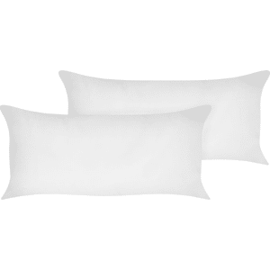 Beliani Two Bed Pillows White Lyocell Japara Cotton Rectangular 40 x 80 cm Polyester Filling Low Profile Sleeping Cushion Bedroom Material:Lyocell Size:40x10x80