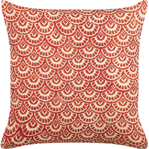 Beliani Decorative Cushion Red Cream Cotton Geometric Pattern 45 x 45 cm Retro Design Decor Accessories Material:Cotton Size:45x10x45