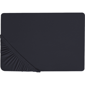 Beliani Fitted Sheet Black Cotton 180 x 200 cm Elastic Edging Solid Pattern Classic Style for Bedroom Material:Cotton Size:x30x180