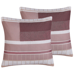 Beliani Set of 2 Decorative Cushions Multicolour 45 x 45 cm Geometric Pattern Throw Pillow Home Soft Accessory Material:Polyester Size:45x6x45