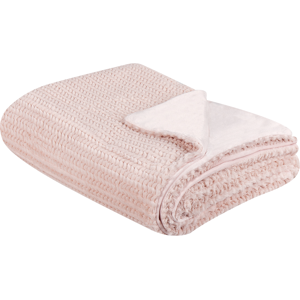 Beliani Blanket White Polyester 150 x 200 cm Furry Soft Pile Bed Throw Cover Home Accessory Material:Polyester Size:x1x150