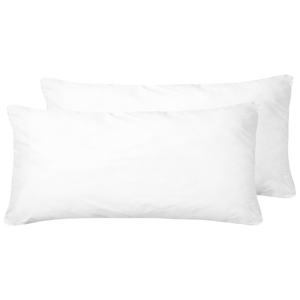 Beliani 2x Bed Pillow White Microfibre Cover Polyester Filling 40 x 80 cm High Profile Soft Material:Microfibre Size:40x5x80