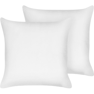 Beliani 2 Bed Pillows White Lyocell Japara Cotton Rectangular 80 x 80 cm Polyester Filling Low Profile Sleeping Cushion Bedroom Material:Lyocell Size:80x10x80