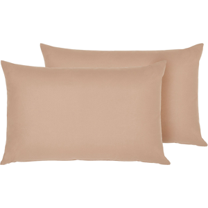 Beliani Outdoor Pillow Cushion Set of 2 Polyester Sand Beige 50 x 70 cm Zip Modern Design Scatter Cushion Material:Polyester Size:70x8x50